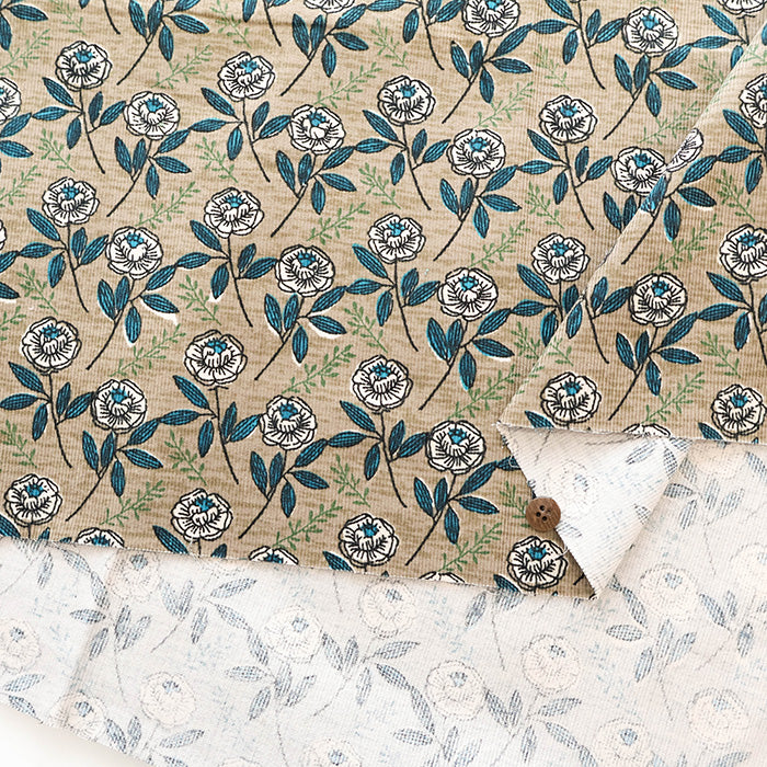 Cotton Shirt Cord Print Fabric - Discharge Printing - Ethnic - nomura tailor