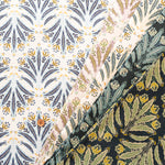 Discharge Printing Cotton Shirt Cord Print Fabric - Ethnic Flower - nomura tailor