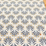 Discharge Printing Cotton Shirt Cord Print Fabric - Ethnic Flower - nomura tailor