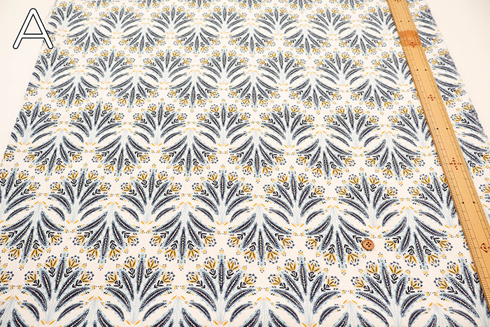 Discharge Printing Cotton Shirt Cord Print Fabric - Ethnic Flower - nomura tailor