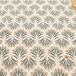 Discharge Printing Cotton Shirt Cord Print Fabric - Ethnic Flower - nomura tailor