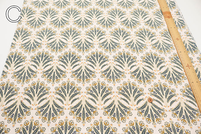 Discharge Printing Cotton Shirt Cord Print Fabric - Ethnic Flower - nomura tailor