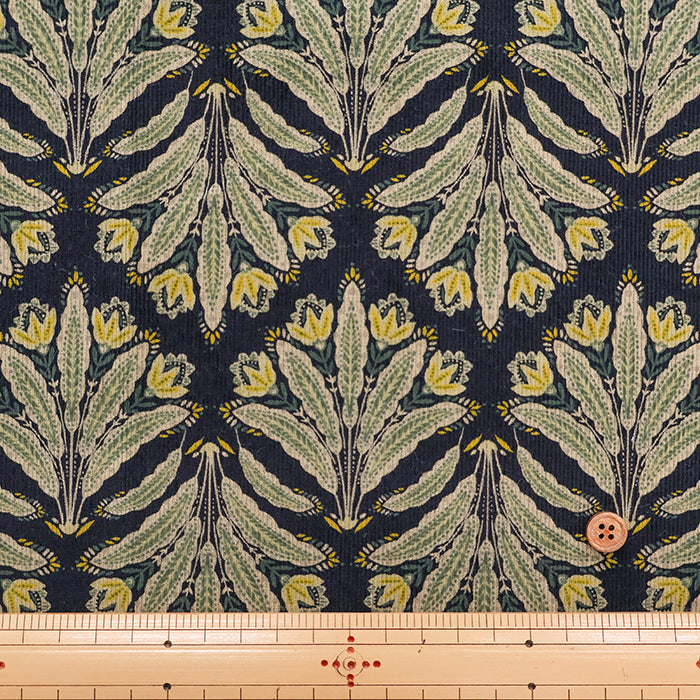 Discharge Printing Cotton Shirt Cord Print Fabric - Ethnic Flower - nomura tailor