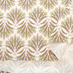 Discharge Printing Cotton Shirt Cord Print Fabric - Ethnic Flower - nomura tailor