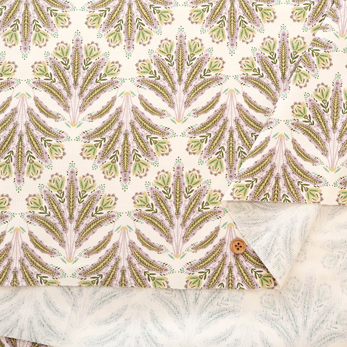 Discharge Printing Cotton Shirt Cord Print Fabric - Ethnic Flower - nomura tailor