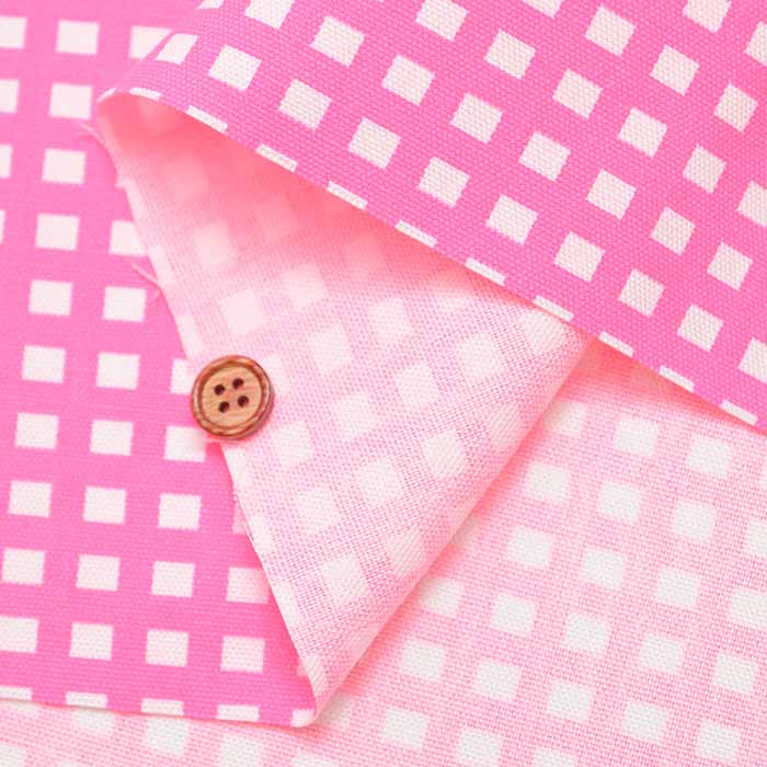 Cotton Oxford Printed Fabric - Fluorescent Check - nomura tailor