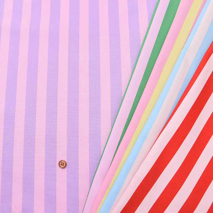 Cotton Oxford Printed Fabric - Color Stripes - nomura tailor