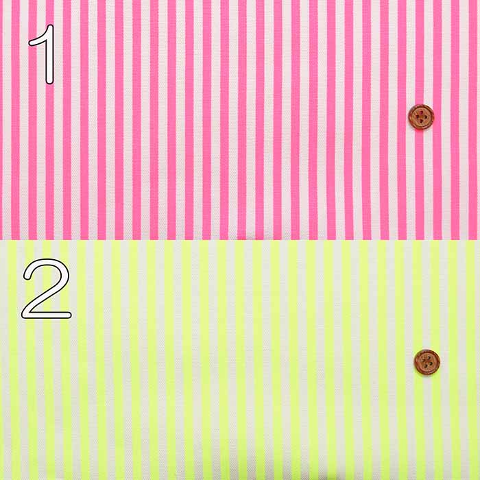 Cotton Oxford Printed Fabric - Fluorescent Stripe - nomura tailor