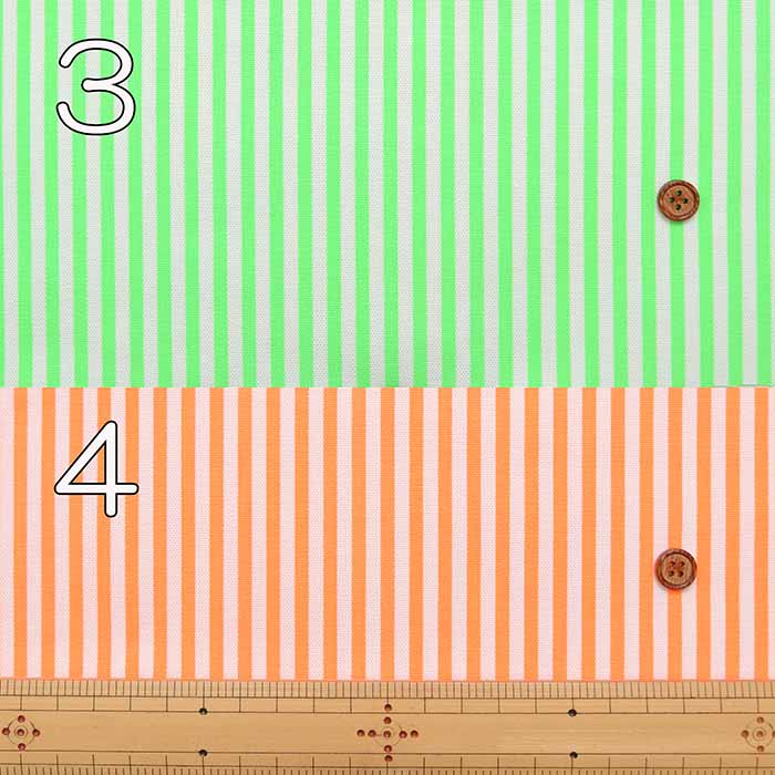Cotton Oxford Printed Fabric - Fluorescent Stripe - nomura tailor