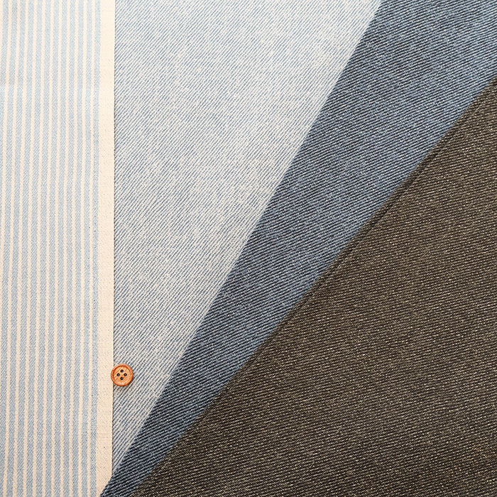 Cotton Oxford Fabric - Denim-style Reverse Stripe - nomura tailor