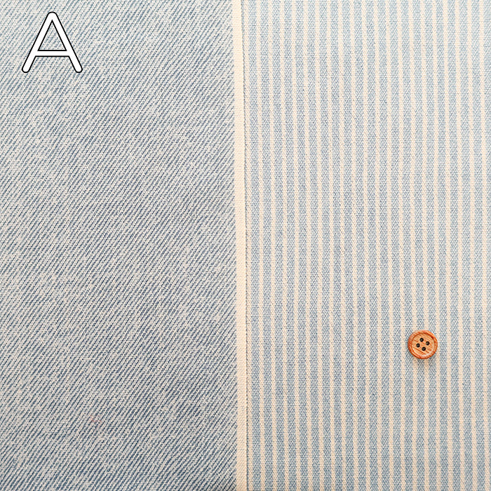 Cotton Oxford Fabric - Denim-style Reverse Stripe - nomura tailor