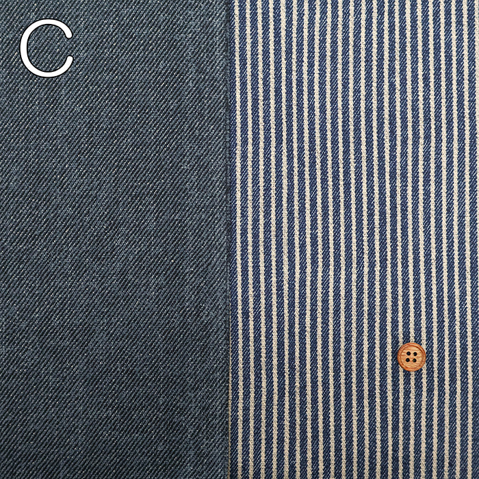 Cotton Oxford Fabric - Denim-style Reverse Stripe - nomura tailor