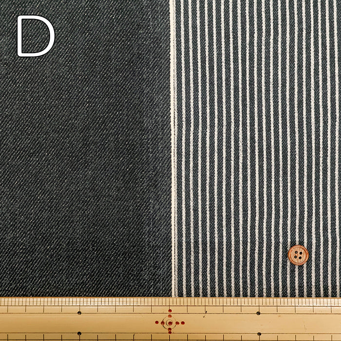 Cotton Oxford Fabric - Denim-style Reverse Stripe - nomura tailor