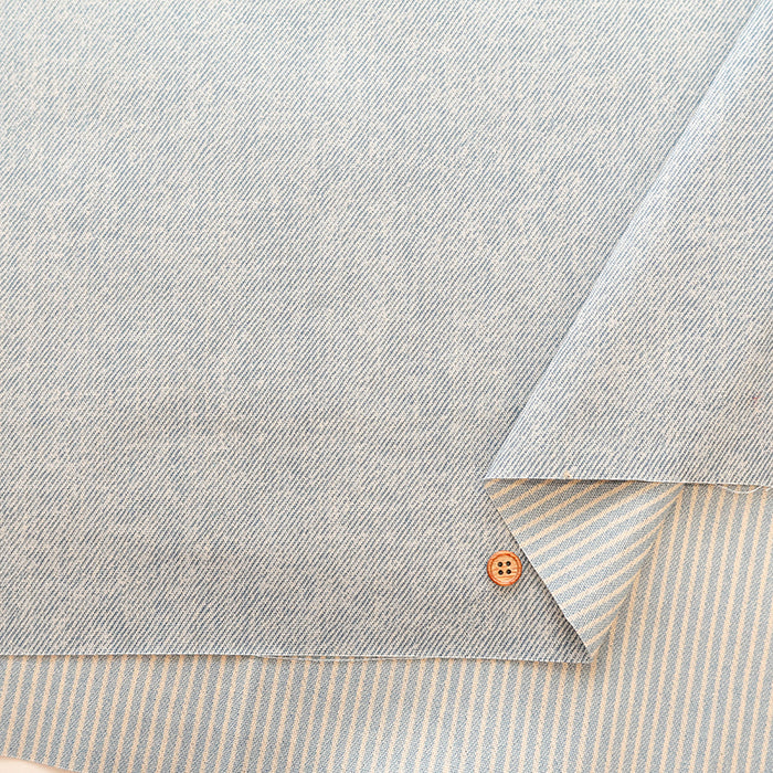 Cotton Oxford Fabric - Denim-style Reverse Stripe - nomura tailor