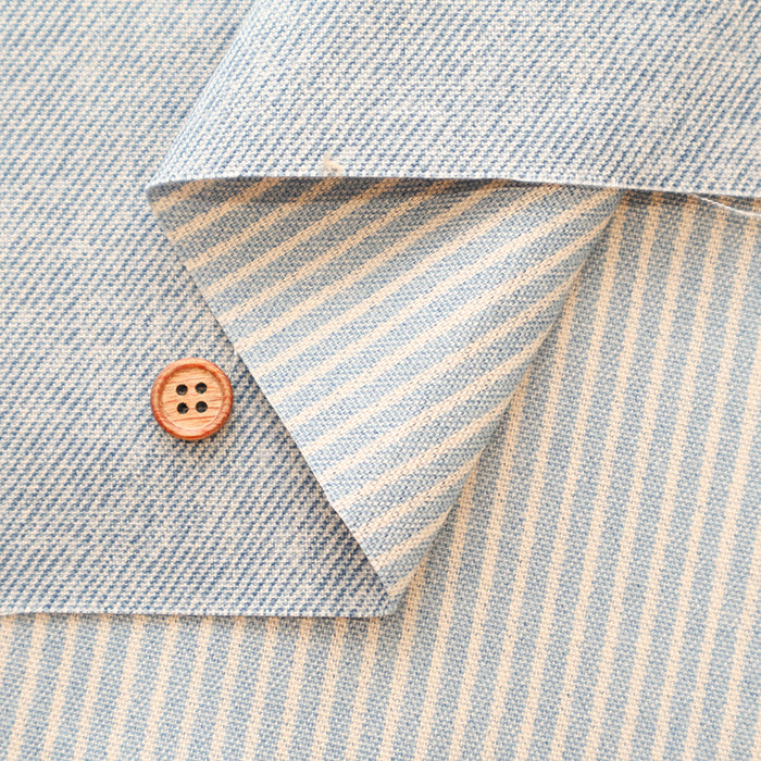 Cotton Oxford Fabric - Denim-style Reverse Stripe - nomura tailor