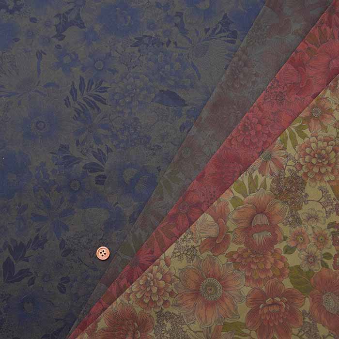 Cotton Broadcloth Print Fabric - Overdye Flower - nomura tailor