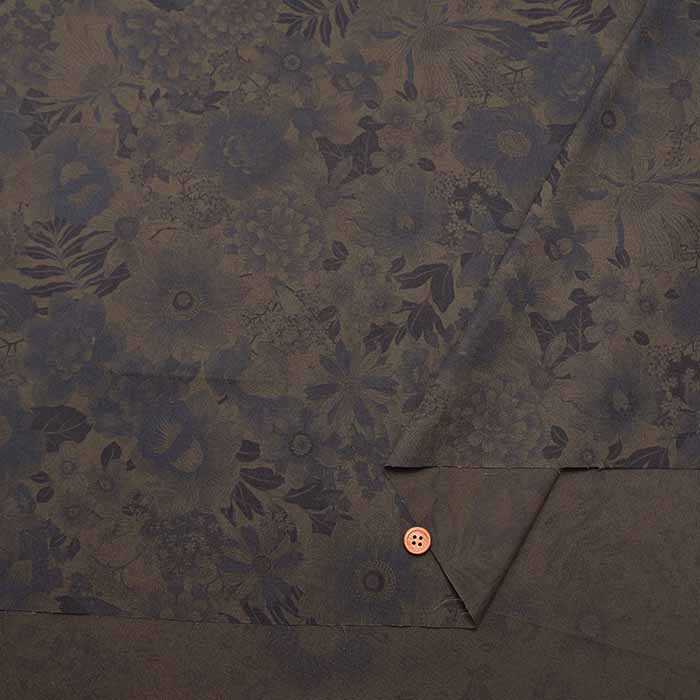 Cotton Broadcloth Print Fabric - Overdye Flower - nomura tailor