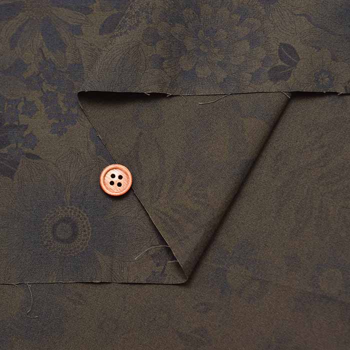 Cotton Broadcloth Print Fabric - Overdye Flower - nomura tailor