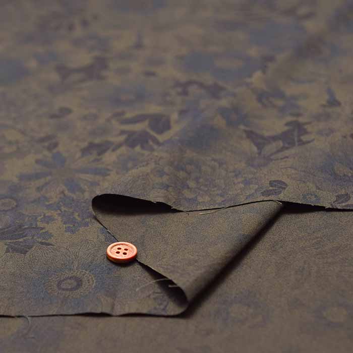 Cotton Broadcloth Print Fabric - Overdye Flower - nomura tailor
