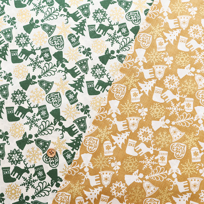 Cotton Scare Printed Fabric - Christmas Ornament - nomura tailor