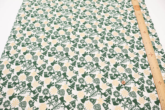 Cotton Scare Printed Fabric - Christmas Ornament - nomura tailor