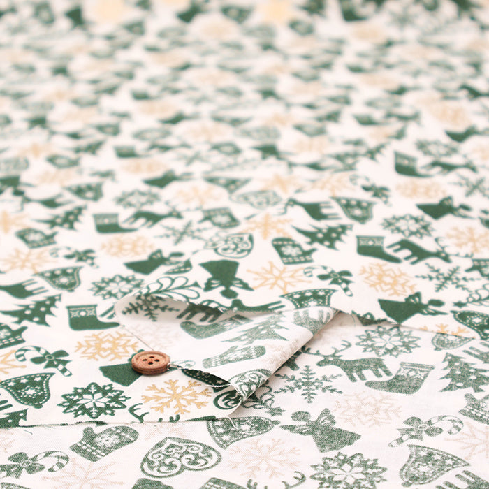 Cotton Scare Printed Fabric - Christmas Ornament - nomura tailor