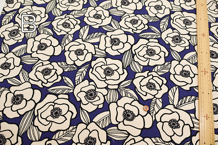 Cotton Oxford Fabric - Art Flower - nomura tailor