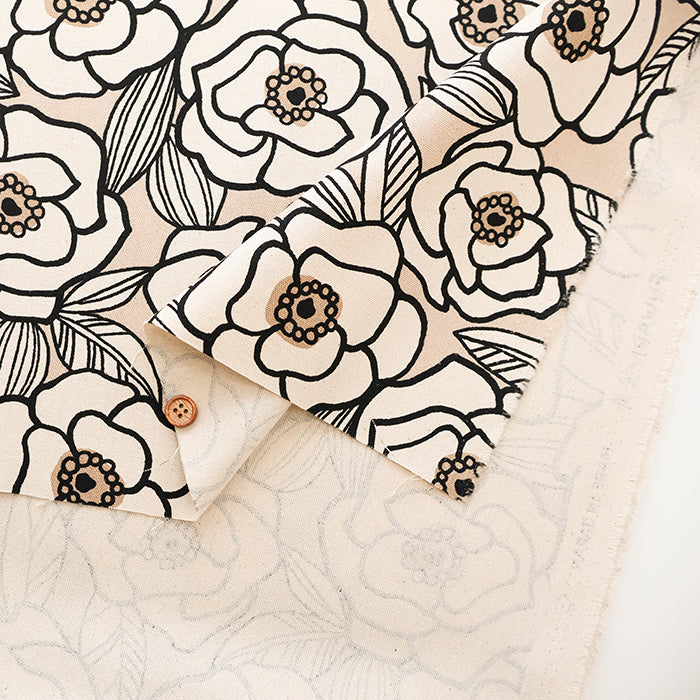 Cotton Oxford Fabric - Art Flower - nomura tailor