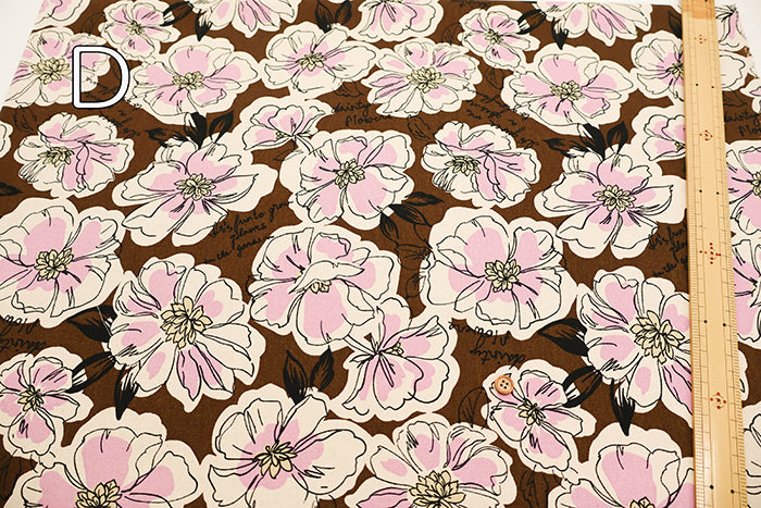 Cotton Oxford Fabric - Drawing Flower - nomura tailor