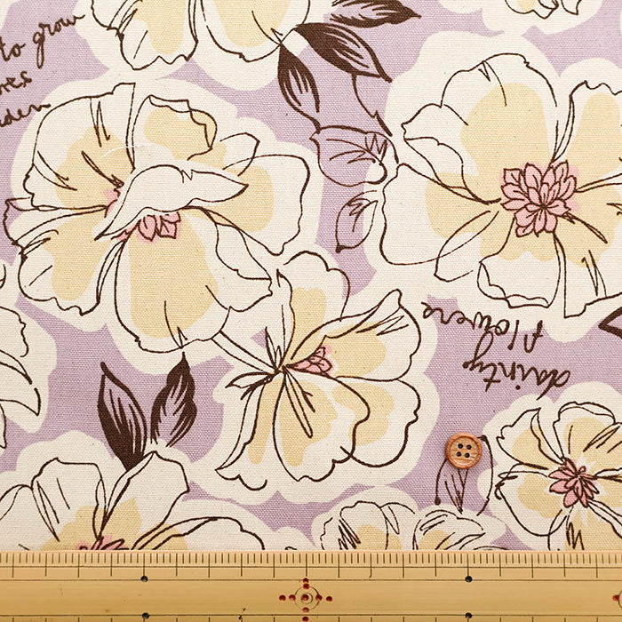 Cotton Oxford Fabric - Drawing Flower - nomura tailor