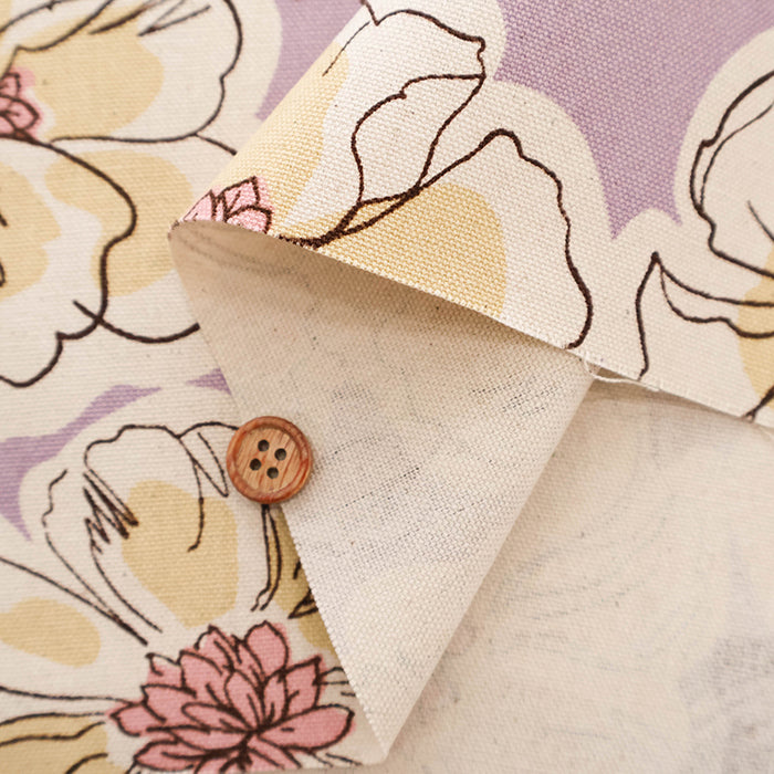 Cotton Oxford Fabric - Drawing Flower - nomura tailor
