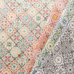 Cotton Scare Printed Fabric - Flower Tile - nomura tailor