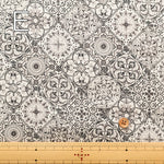 Cotton Scare Printed Fabric - Flower Tile - nomura tailor