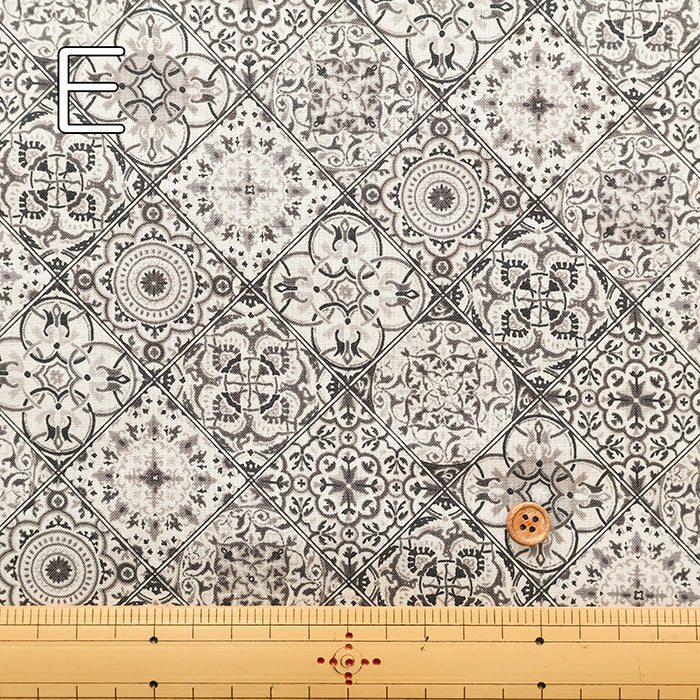 Cotton Scare Printed Fabric - Flower Tile - nomura tailor
