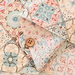 Cotton Scare Printed Fabric - Flower Tile - nomura tailor