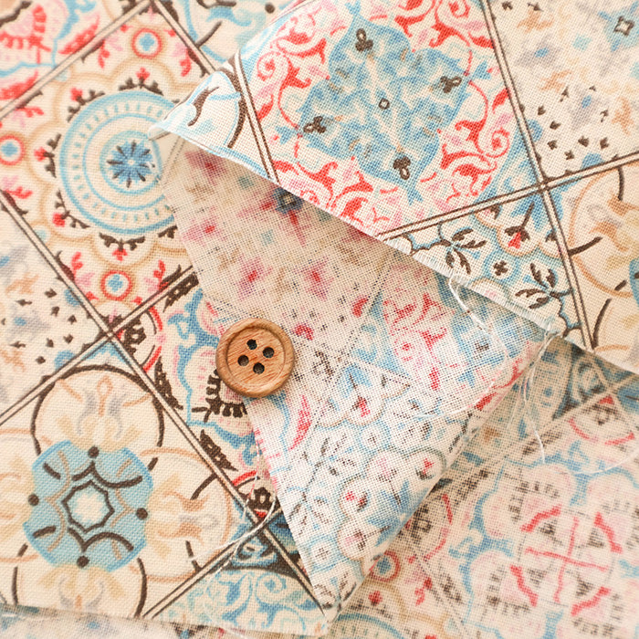 Cotton Scare Printed Fabric - Flower Tile - nomura tailor