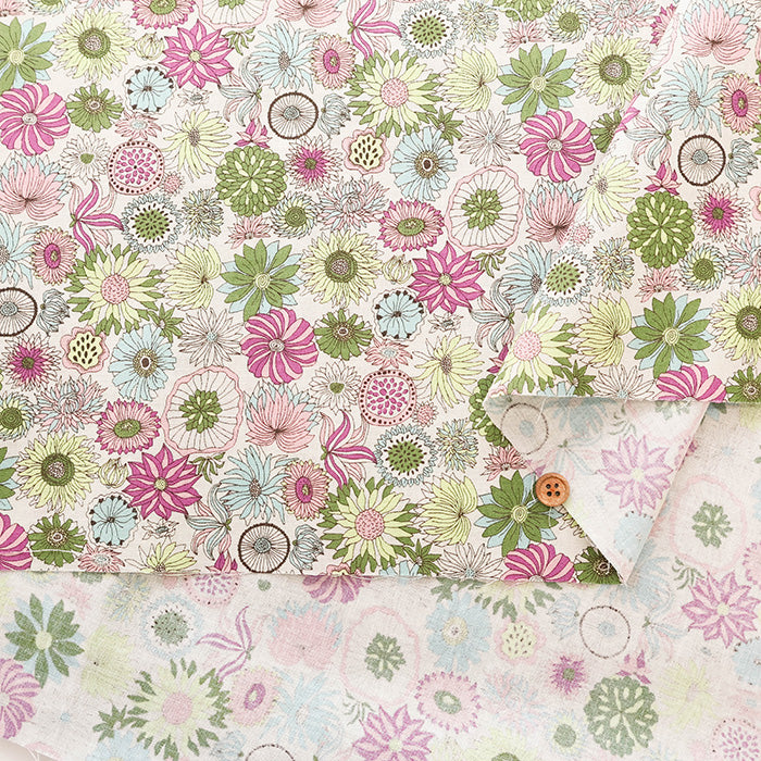 Cotton Scare Printed Fabric - Flower - nomura tailor