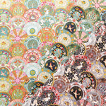 Cotton Muslin Printed Fabric - Art Nouveau Symphony Saucer - nomura tailor