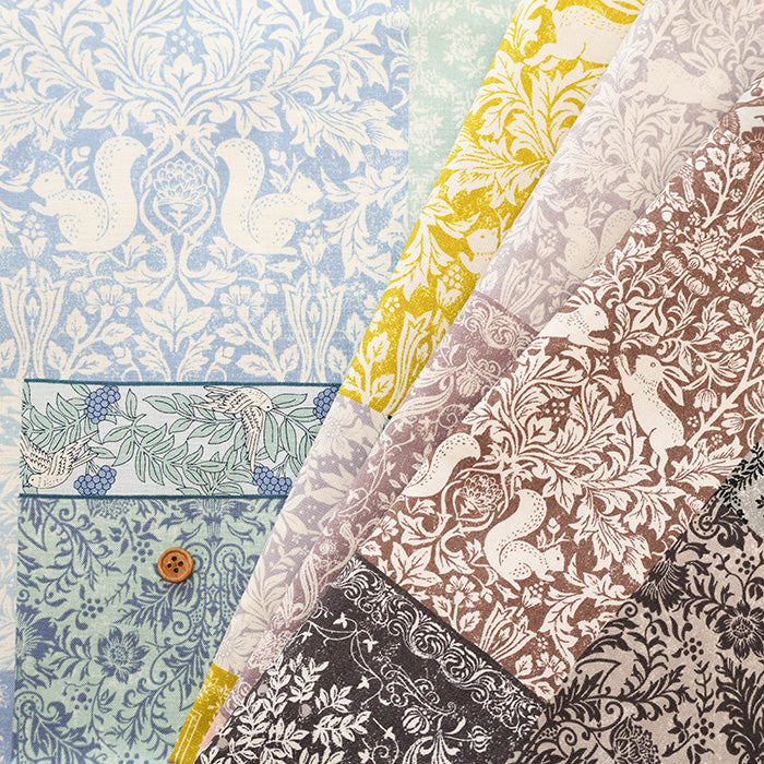 Cotton Muslin printed Fabric Art Nouveau Symphony antique books - nomura tailor