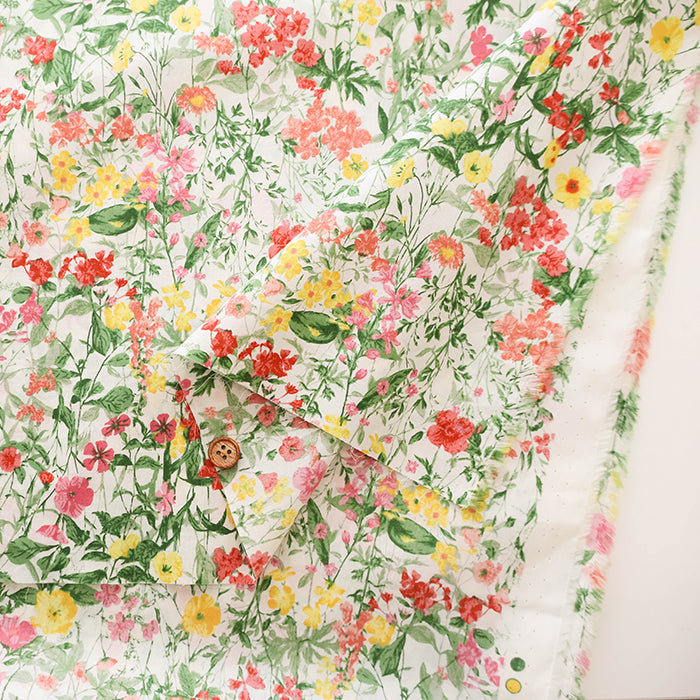 Cotton High-Density 80 Lawn Print Fabric - Flower - nomura tailor