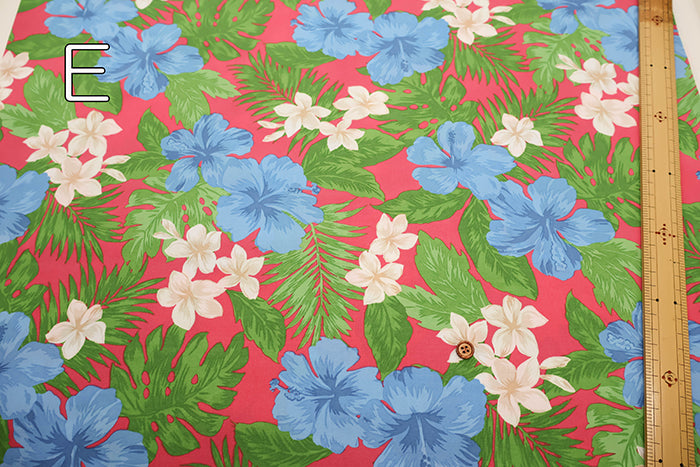 T/C Hawaiian Print Fabric - Hibiscus - nomura tailor