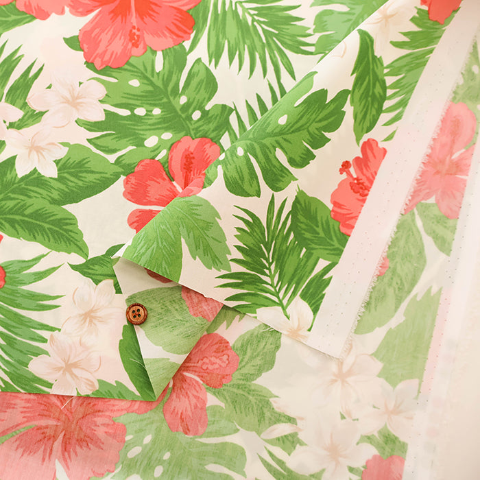 T/C Hawaiian Print Fabric - Hibiscus - nomura tailor