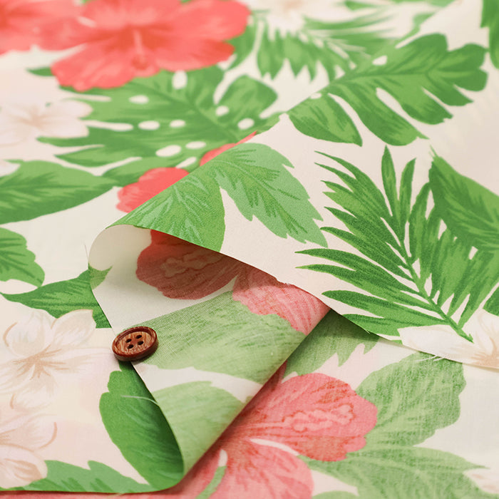 T/C Hawaiian Print Fabric - Hibiscus - nomura tailor