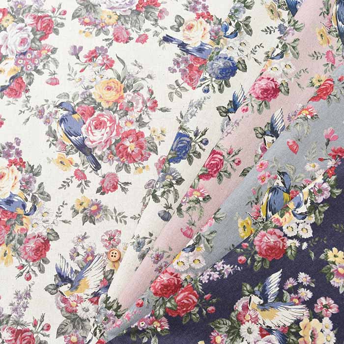 C/L Canvas Printed Fabric - ALTO ALBERO COLLECTION Bird - nomura tailor
