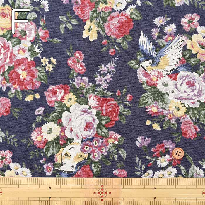 C/L Canvas Printed Fabric - ALTO ALBERO COLLECTION Bird - nomura tailor