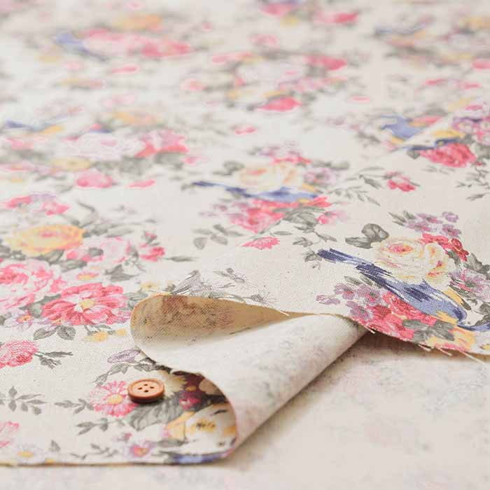 C/L Canvas Printed Fabric - ALTO ALBERO COLLECTION Bird - nomura tailor