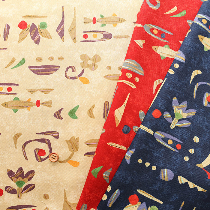 Cotton Silues Satin Print Fabric - Ethnic Style - nomura tailor