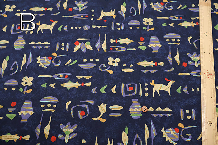 Cotton Silues Satin Print Fabric - Ethnic Style - nomura tailor