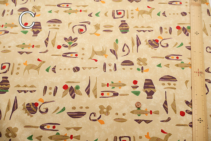 Cotton Silues Satin Print Fabric - Ethnic Style - nomura tailor
