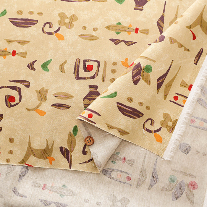 Cotton Silues Satin Print Fabric - Ethnic Style - nomura tailor